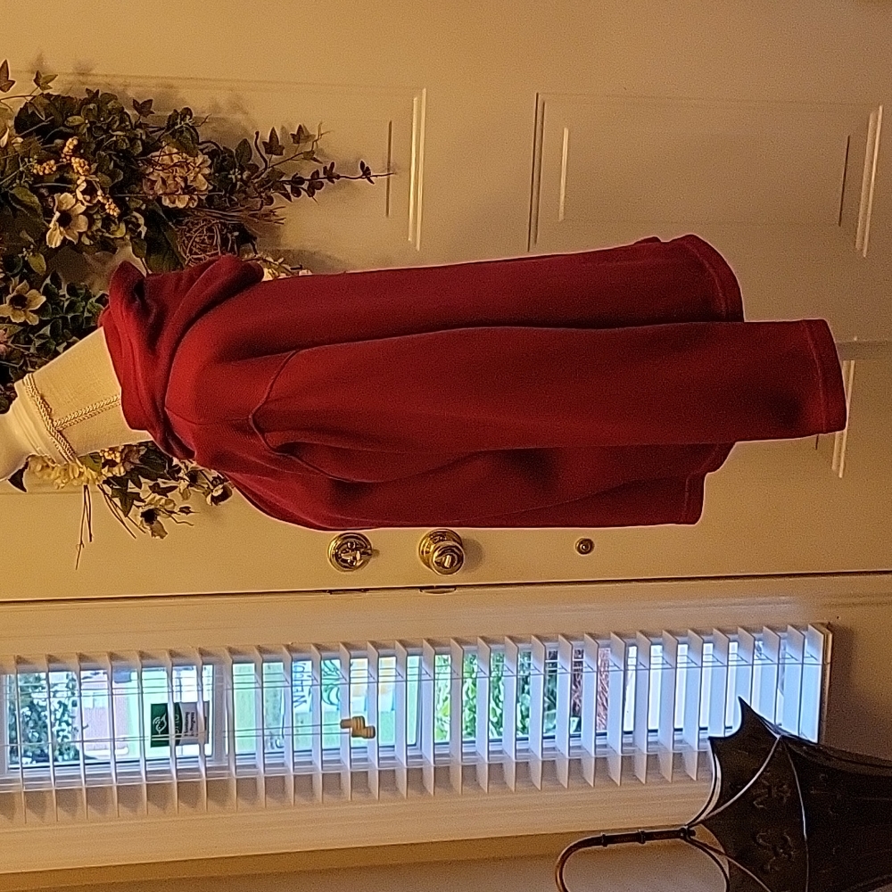 Talbots dark fuchsia long sleeve hoodie 100% cotton Washable Size Medium…EUC - Picture 3 of 7